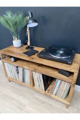 Plak Ve Pikap Sehpası, 37cm*90cm, Plak Çalar Standı Endüstriyel Masa