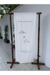 Arka Fon Söz Nişan Düğün Doğum Günü Organizasyon Etkinlik Tag Karşılama Standı Ceviz Renk