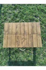 Ahşap Katlanır Portatif Taşınabilir Kamp Piknik Masası 50x70 cm