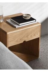 Özel Tasarım Masif Çam Tek Çekmeceli Komodin Ceviz Renk