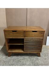 Ahşap Konsol Pikap Dolabı Sürgülü Kapaklı Konsol Dresuar Plak Dolabı Kitaplık Dolabı Çekmeceli Dolap