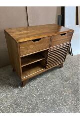 Ahşap Konsol Pikap Dolabı Sürgülü Kapaklı Konsol Dresuar Plak Dolabı Kitaplık Dolabı Çekmeceli Dolap