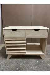 Ahşap Konsol Pikap Dolabı Sürgülü Kapaklı Konsol Dresuar Plak Dolabı Kitaplık Dolabı Çekmeceli Dolap