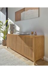 Lüks Masif Ahşap Salon Konsol Ahşap Izgara Kapaklı Raflı Dolap Çeyiz Dolabı