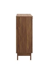 Özel Tasarım Masif Ahşap Izgara Kapaklı Mini Bar Dolabı Ceviz Renk