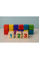 Doğal Ahşap 12 li Küp Bloklar Oyun Dekor İstifleme Küpleri Etkinlik Küpü Zeka Küpü Boyanabilir Küp