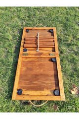 Ahşap Piknik Kamp Masası Açılabilir Portatif Taşınabilir Masa Yer Kaplamayan Sehpa 50x100cm