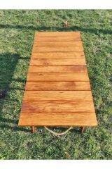 Ahşap Piknik Kamp Masası Açılabilir Portatif Taşınabilir Masa Yer Kaplamayan Sehpa 50x100cm