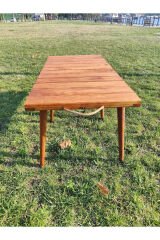 Ahşap Piknik Kamp Masası Açılabilir Portatif Taşınabilir Masa Yer Kaplamayan Sehpa 50x100cm