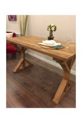 Dekoratif Doğal Ahşap Yemek Masası Çalışma Masası Ofis Masası 120x70 cm Tütün Renk